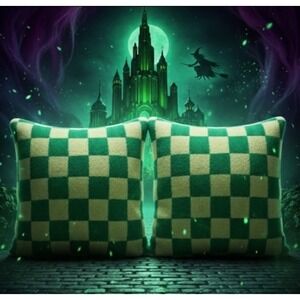 Target x Wicked by Paul Tazewell Elphaba Checkmat Throw Pillows 17" x 17" - 2 Ct